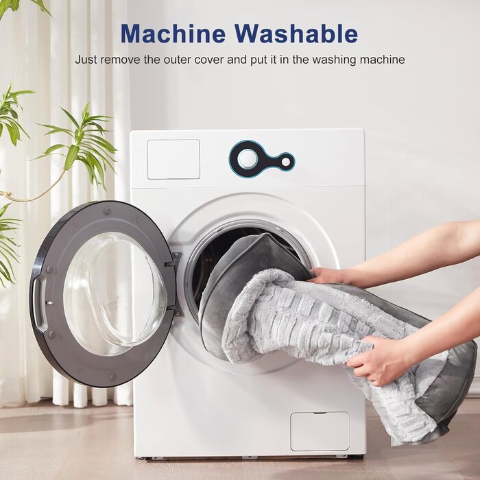 Ортопедичне собаче ліжко FURTIME для великих собак – XL вологостійке диванчик для собак, ультра-комфортне, підтримуюче ліжко з піною, знімний, пральний чохол, ліжко для собак Jumbo, сірий, 122 x 89 x 17 см