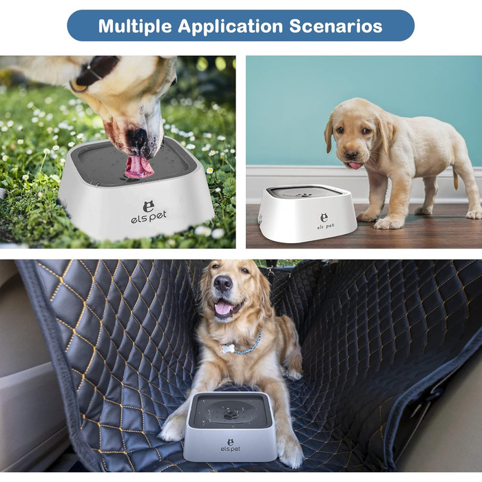 Тротуар для собак 1.5L, анти-розливання, для подорожей, годівниця для води для собак, для дому та авто