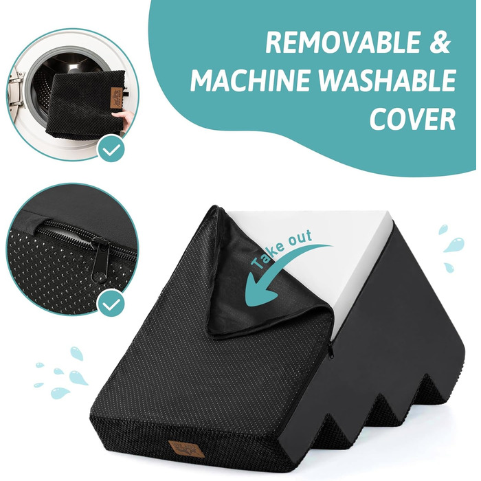 Сходинка для собак маленьких порід, 4 сходинки, 45 см, знімний чохол (чорний, 60x45x45 см)