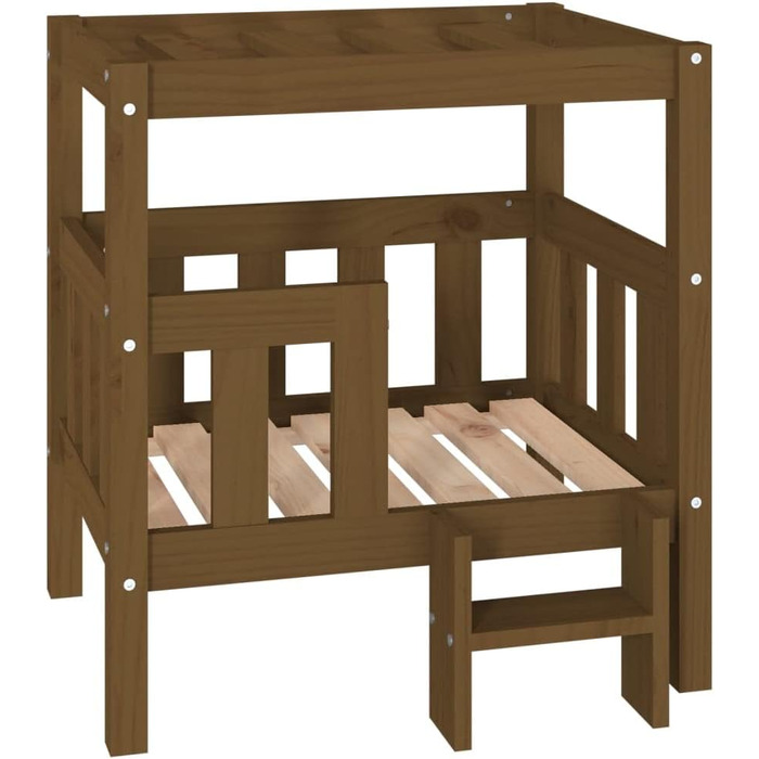 vidaXL Ліжко для собак з масиву сосни, медово-коричневе, 65,5x43x70 см