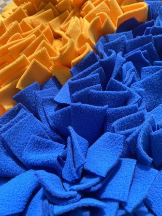 Міцна шнуркова килимок для собак великих порід, Max Stitch Design, 45 x 60 см, блакитний та жовтий кольори