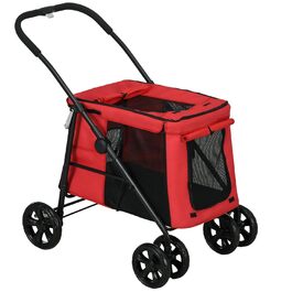Дитяча візок для тварин PawHut: зручний, з гальмом, 600D Oxford, сталь, червоний