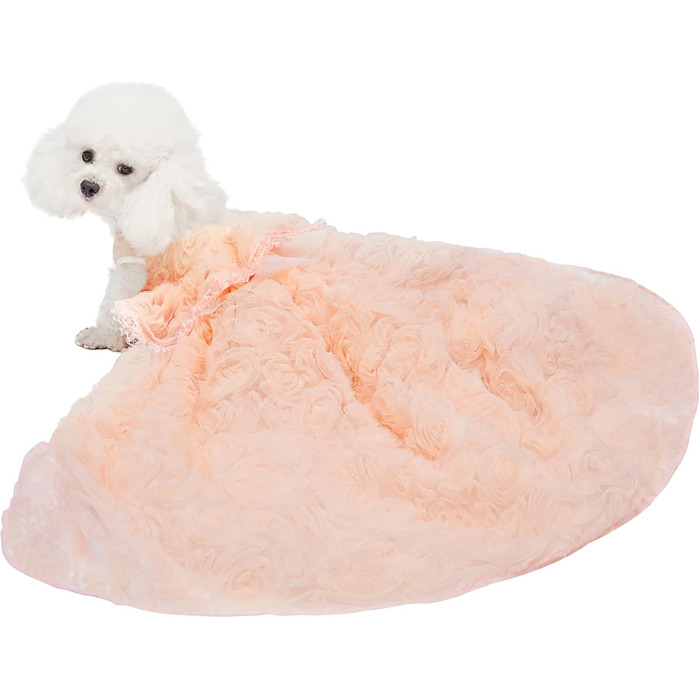 Сукня для собак 'Принцеса' з тюлевою спідницею та знімним шлейфом, рожева, розмір S (набір 1)