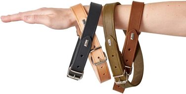 Нашийник для собак HUNTER AALBORG, колір: коньяк, міцне шкіряне обплетення, ідеальний для спорту та повсякденного використання, з шкіряним брелоком, Made in Germany, розмір 37 коньяк 37