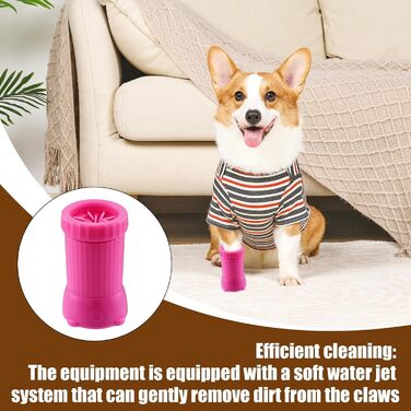 Автоматичний очисник лап для собак, електричний, USB-зарядка, портативний, рожевий