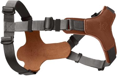 Нашийник для собак HUNTER AALBORG MIXED, колір: коньяк/сірий, шкіра/нейлон, 5-рівневе регулювання, легкий, з пластиковими пряжками, Made in Germany, розмір M