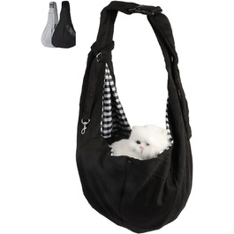 Сумка-кенгуру для цуценят до 7.5 кг, чорна: переноска для собак та котів з регульованим ремінцем