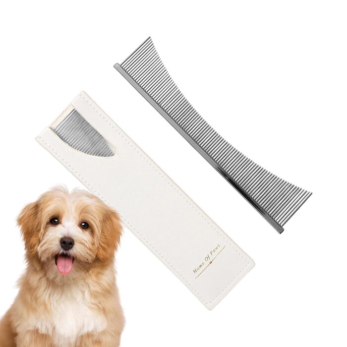 Гребінець для котів Flohkamm - для догляду за шерстю, ідеально для довгошерстих порід, щоденний догляд, після купання, для літніх котів та кошенят, сріблястого кольору