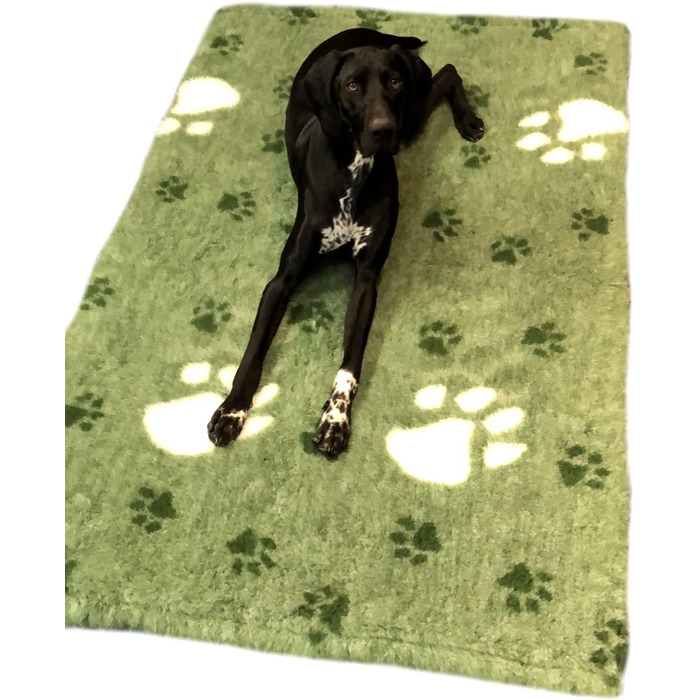Килимок для собак Elropet Premium 30mm, антиковзаюча підстилка для собак S/M/L, Vet Bed, висока якість (S 80cm X 50cm, Зелений + білий слід)