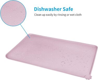 Силіконовий килимок для годування собак та котів AUDWUD, водонепроникний, антиковзкий, 47x30 см, персиково-рожевий