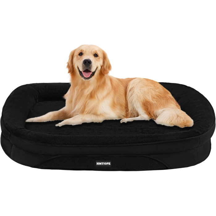 Ортопедичне ліжко для собак, диван-лежанка з валиком для шиї, кошик для собак з неслизьким дном, знімний та пральний, середні та великі породи, 106 x 79 x 17 см, оливковий колір