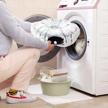 Туннель для котів, іграшка-печера з місцем для сну, XXL, м'який плюш, велике котяче ліжко для дому з м'ячиком, багатофункціональний тунель для котів, ігрова кругла лежанка