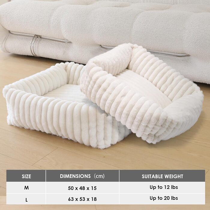 Килимок для котів XIAPIA з м'якою тканиною, 50x48x15 см. Ортопедичний лежак для котів та маленьких собак, білий.