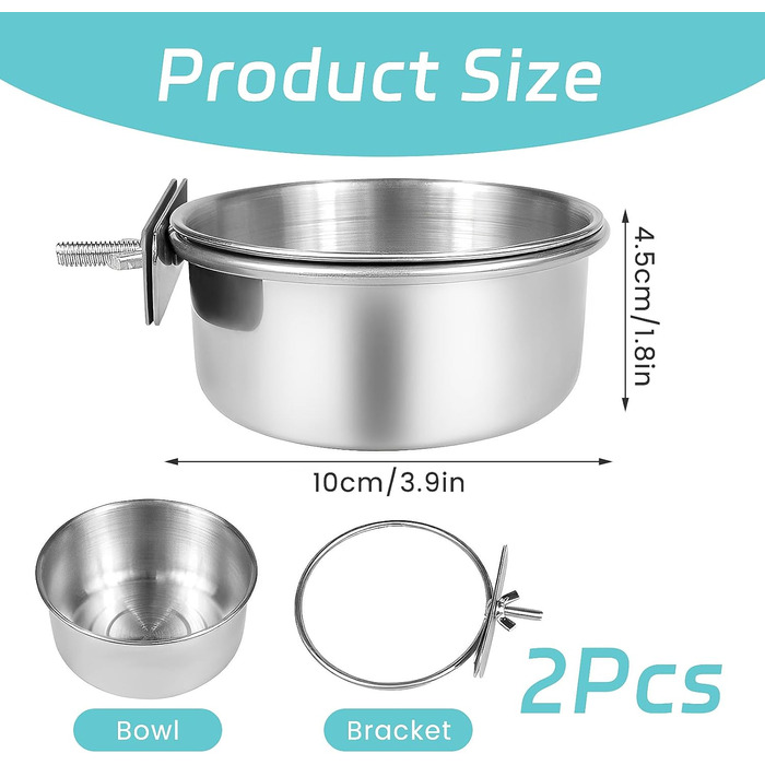 Годівниця та миска для гризунів та птахів Vogelkäfig-Futterstation, 2 шт.