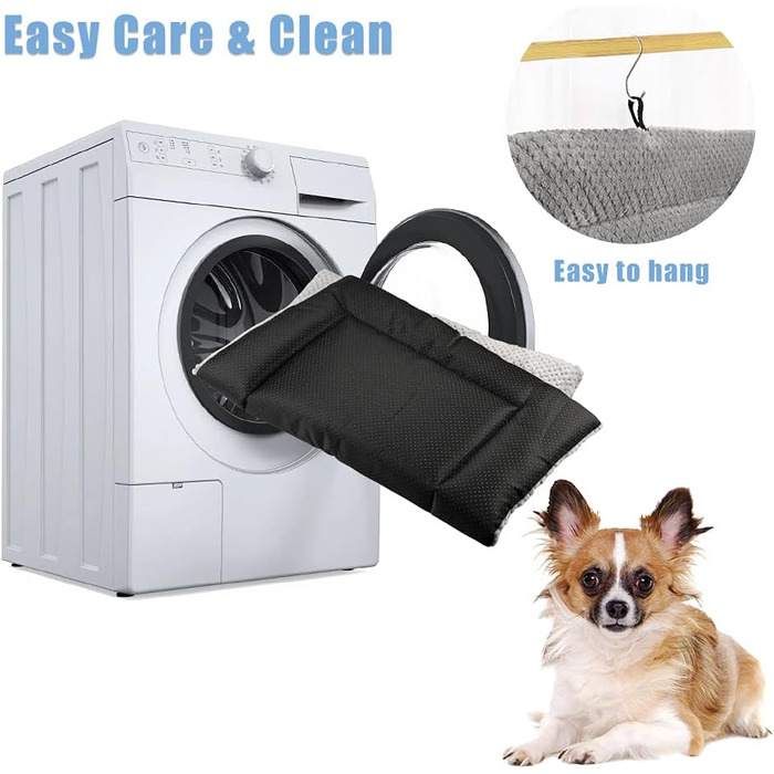 Килимок-ліжко для собак Onarway, середній, миючий, пухнастий, 76 x 54 см, для котів, цуценят, середніх тварин, сірий (76 x 54 x 5 см)