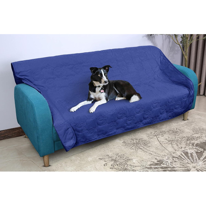 Водонепроникний килимок для собак, неслизький, захисний в дорозі, для софи, великих собак та котів, M 150 x 120 см, морський колір