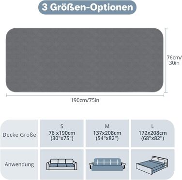 Водонепроникний килимок для собак Luvore з антиковзким покриттям, захист для дивану, ліжка, авто. Міцний килимок для котів, придатний для прання, 137x208 см (76 x 190 см)