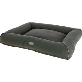 Кербл Лежанка для собак Джерoм, 90x70x12 см, зелено-сіра, знімний чохол, антиковзаюче покриття