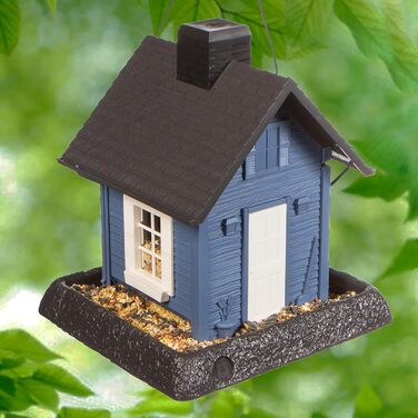 Годівниця для птахів North States Village Collection Blue Cottage, 2,3 кг, синя, легка чистка, захист від білок, для підвішування або монтажу на стійку