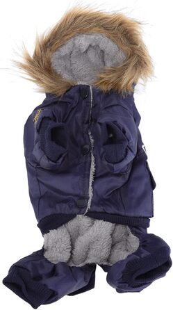 GLOGLOW Зимова куртка для собак, тепла куртка з капюшоном для маленьких собак (M), блакитна