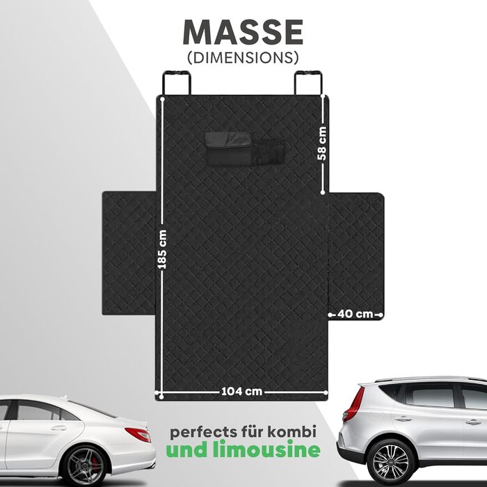 Захист для багажника авто DEFACTO для собак з боковинами та захистом краю, водовідштовхуючий, стійкий до подряпин, легкий у догляді, універсальний, килимок для собак у багажник