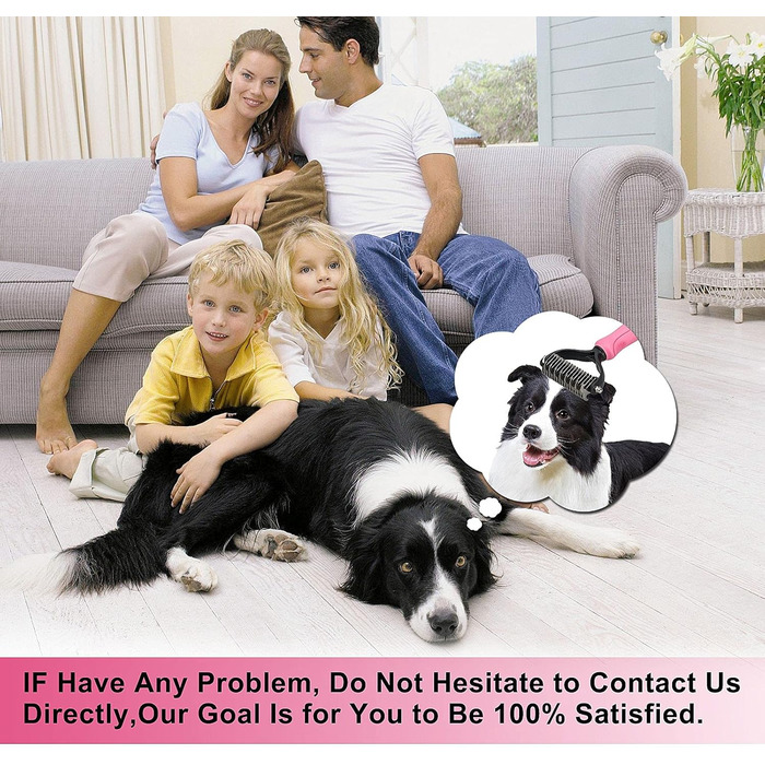 Щітка для собак для видалення підшерстя, 2 бокові щітки для грумінгу, професійний інструмент для догляду за шерстю, рожевий колір