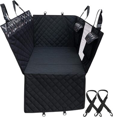 Захист для заднього сидіння авто для собак з жорстким дном, водонепроникний, для стандартних авто та SUV (Чорний)