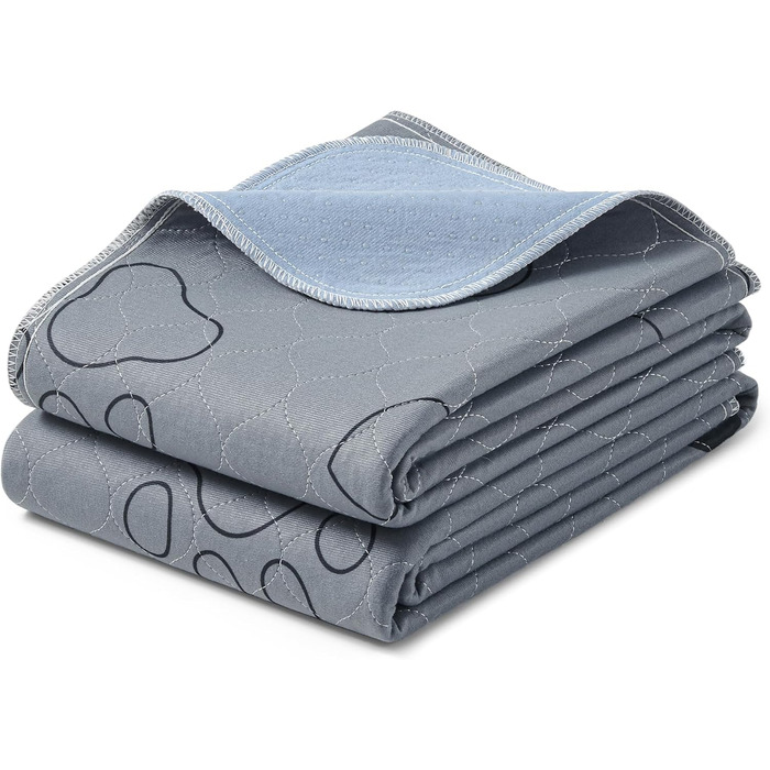Підстилка для собак Feandrea, 2 шт. в наборі, XL (122 x 91 см), сіра, водонепроникна, супер поглинаюча, не слизька, для цуценят та собак