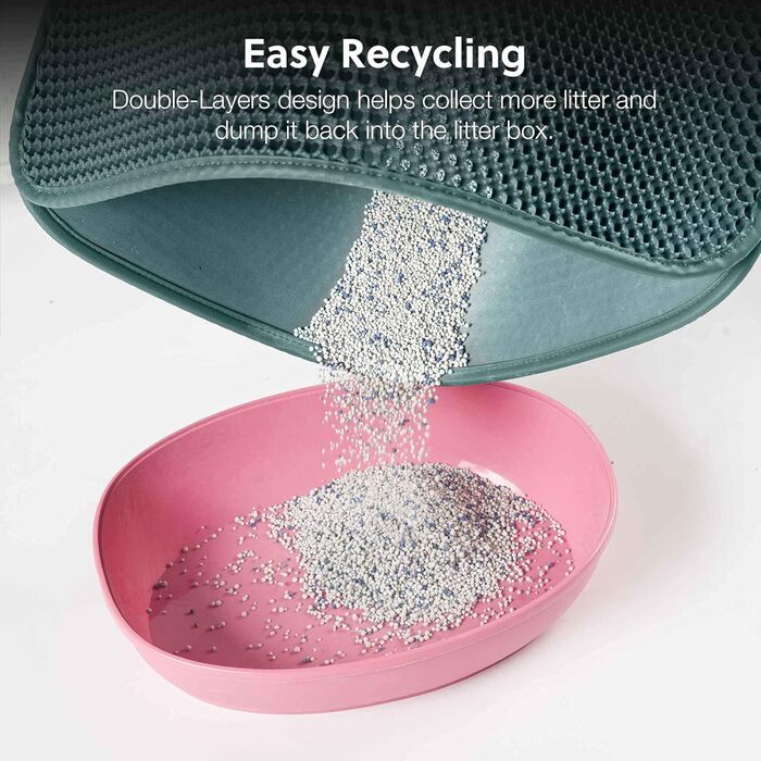 Килимок для котячого туалету WePet, лоток для котячого туалету - середній розмір, стільникова структура, двошаровий килимок, без фталатів, захист від сечі, водонепроникний, легко чиститься, контролює розсипання наповнювача, 61 x 38.1 см, Бежевий