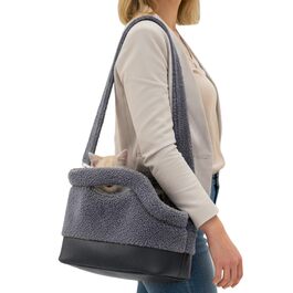 Транспортна сумка для маленьких собак - 600 г, сумка-холодильник для тварин, сумка-переноска з регульованим плечовим ременем, безпечний супутник, легкий захист на зиму | сіра