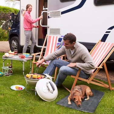 Водонепроникний килимок для котів та собак Kritter Planet, складаний, миючий, для відпочинку на природі, у подорожах, кемпінгу. Маленький/середній, 80 x 60 см (сірий хвилястий)
