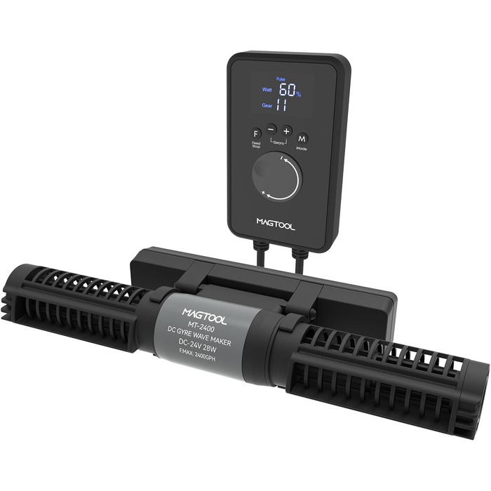 Помпа течії Magtool 1600–4200 GPH для акваріума, регульована циркуляційна помпа з контролером, 360° хвильовий генератор для прісноводних та морських акваріумів