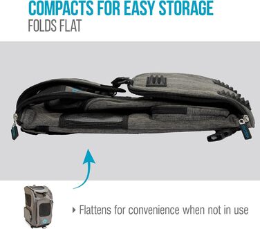 Рюкзак-переноска для тварин Sherpa 2-в-1, сірий, розмір M (43x27x28 см), дозволений авіакомпаніями, машинного прання, з сітчастим вікном, безпечними замками, легким каркасом
