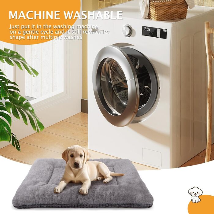 Килимок для собак - м'який та теплий лежак для тварин, лежак-пуф, килимок для собак, 90x70 см, сірий