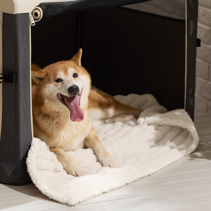 Водонепроникний коврик для собак BEDSURE - 76x102 см, миючий, для середніх собак, м'який та пухнастий, захисний коврик на собаче ліжко, ковдра для собак, кремовий M(76x102cm)