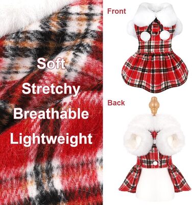 Пуловер для собак з повідком, комплект з D-подібним кільцем, в клітинку, з флісу, одяг для маленьких собак, дівчаток та хлопчиків, зимове халат для домашніх тварин, теплий одяг, теплий халат для собак, осінь, розмір XXS, червоний/подорожний, однотонний (G
