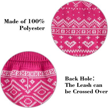 Пуловер для собак HOMIMP Argyle - теплий зимовий одяг для цуценят та собак різних розмірів. М'який теплий одяг для собак, червоний (S, рожевий)