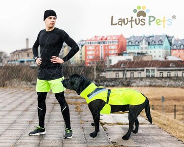 Дощовик для собак Lautus Pets, жовтий, водонепроникний, з отвором для шлейки (L)