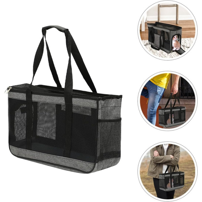 Транспортна сумка для котів та кроликів BCOATH: дихаюча, велика, з міцною ручкою та сіткою для безпечного транспортування