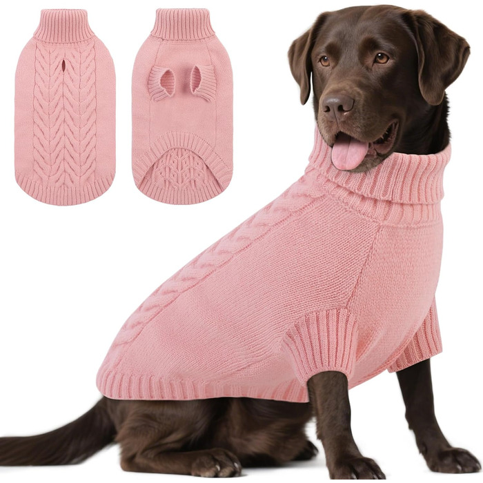 Теплий зимовий пуховик для собак великих порід ASENKU, рожевий та зелений (XL)