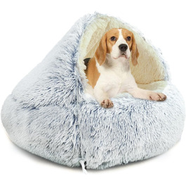 Кругле ліжко для собак YAGE 80 см з бортиками – м'яке, затишне, для тварин до 20 кг, знімний, пральний чохол, ліжко-печера, розмір M (до 10 кг)