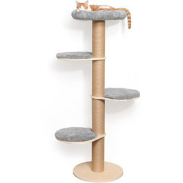 Дім-кіготник для котів FUKUMARU, 5 поверхів, з м'яким ліжком, сірий