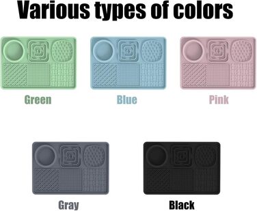 Лежанка-заспокійник для собак Bibykivn Schleckmatte з присосками (зелений+сірий, прямокутна)