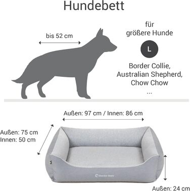 Ліжко для собак середніх порід Doctor Bark GreenLabel - м'яке та зручне, 97x75 см, сірий