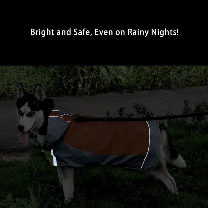 Водонепроникний дощовик для собак, регульований дощовик з відбиваючими смугами та капюшоном, дощова куртка для собак для прогулянок на природі, дощовий плащ для собак маленьких, середніх та великих порід (Зелений, Оранжевий)