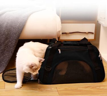 Сумка-переноска для тварин, чорна: зручна та дихаюча для подорожей та активного відпочинку (собаки, коти)