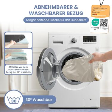 Ортопедичне ліжко для собак ELONEO, великі породи - 122x89x20 см, кошик для собак з Memory Foam, вологостійкий та пральний килимок для собак, подушка для собак, матрац для собак з м'якою оббивкою, Кремовий L 122 x 89 x 20 см Кремовий