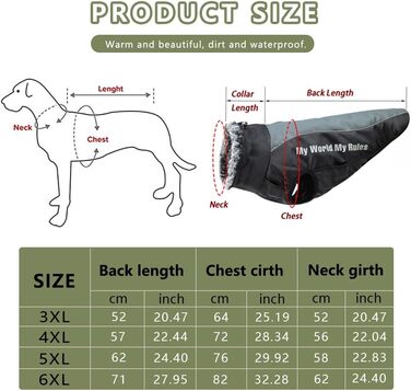 Водонепроникна зимова куртка для собак з шлейкою, великий розмір 6XL, чорний колір