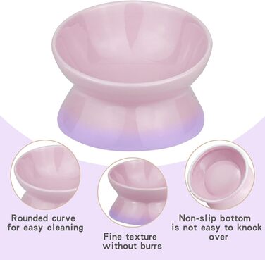 Підвищений годівниця для котів та собак Busnos, керамічний, жовтий, 15.5x15.5x11 см