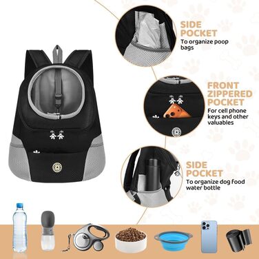 Рюкзак для тварин Adiwo з сітчастим вікном, дихаючий, легкий, для собак та котів (до 7,5 кг), портативний, складаний, дизайн 